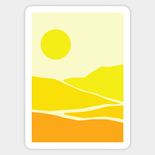 Minimalist Mid Century Modern Sunny Landscape Sticker